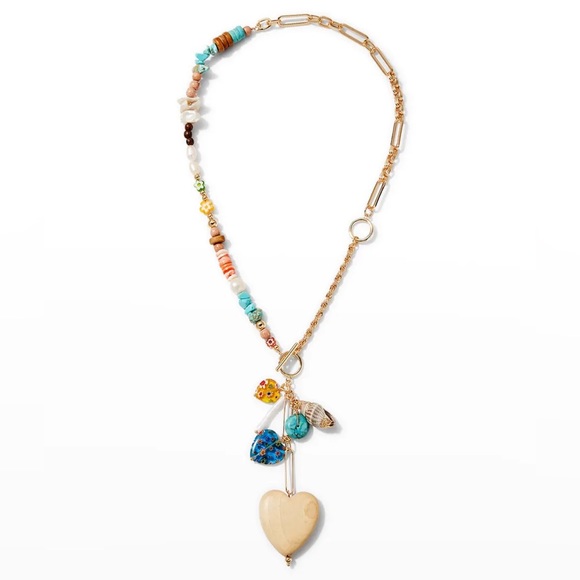 Dannijo Francesca Goldtone & Mixed Media Lariat Necklace NWT - Picture 8 of 17